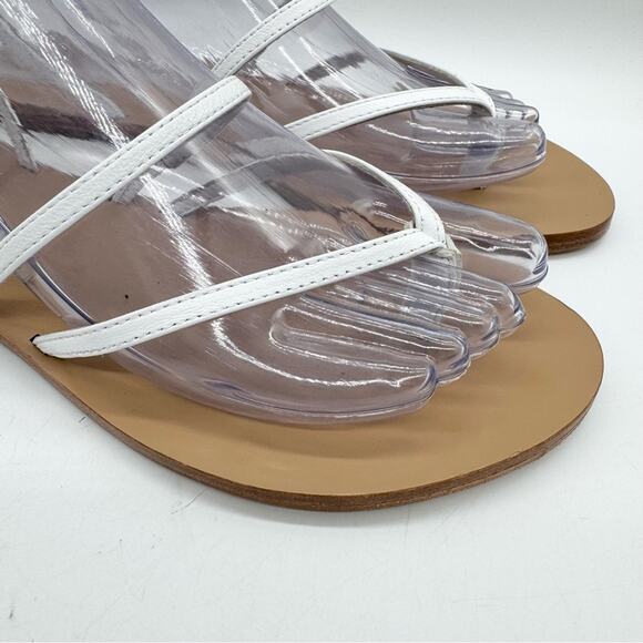 RAYE x Revolve Void Strappy Ankle Wrap Thong Sandal in White Size 8.5 Minimalist - Picture 6 of 16